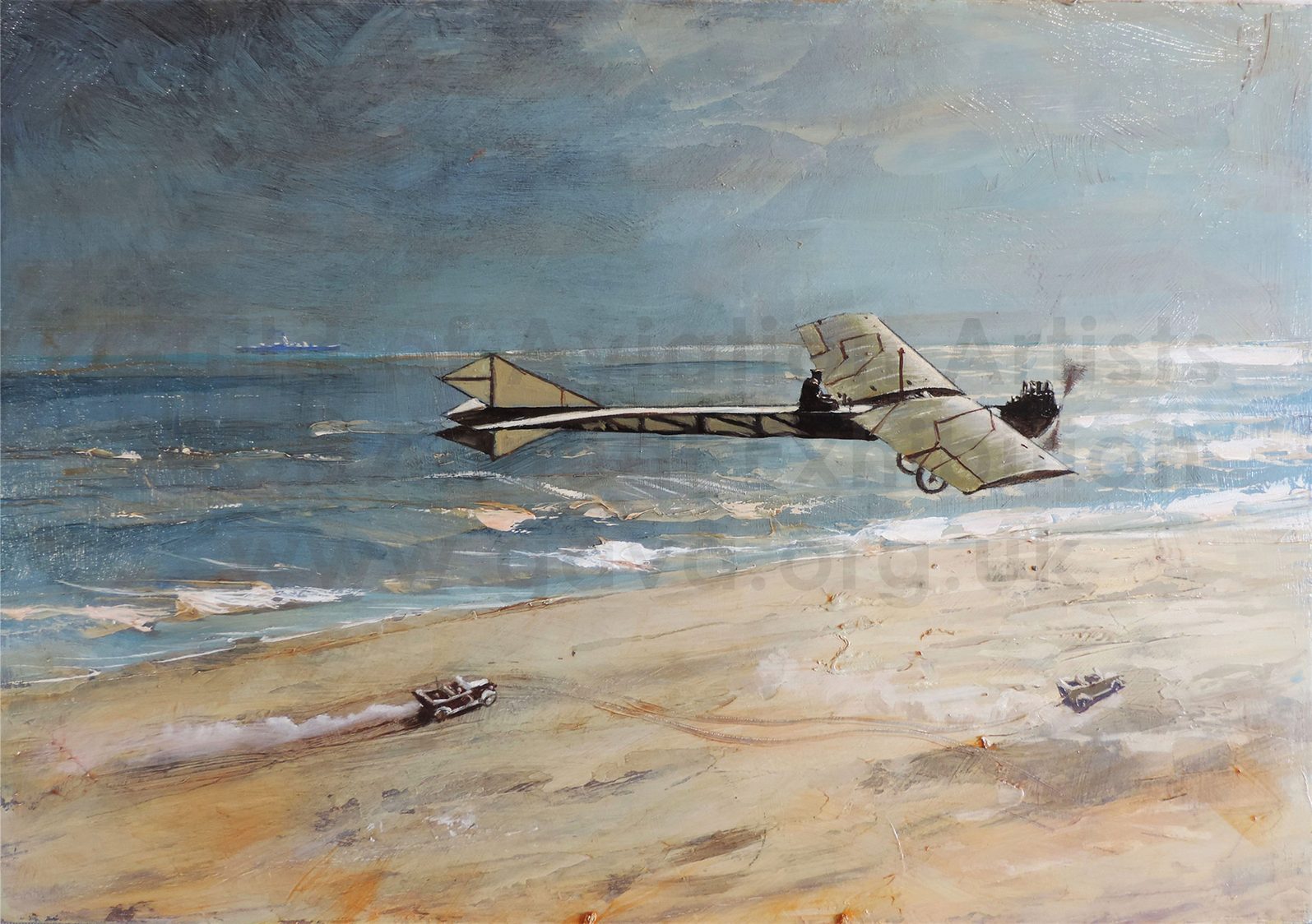 First Flight in a Gale, 1909